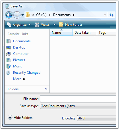 Once completed, go to the FILE tab and click SAVE AS. From here, you can save the file as a *.CSV or *.TXT file.