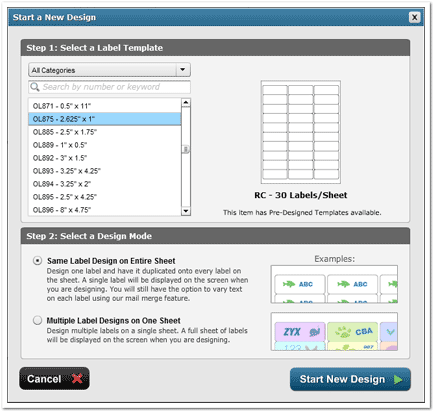 Select the template or design that you would like to add your data to.