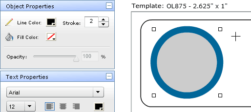 Use your mouse to click and drag in the Design Window to draw your shape. Hold down the Shift button while dragging to keep the shape's proportions.