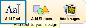 Locate and click the "Add Text" icon in the upper left corner of Maestro Label Designer.