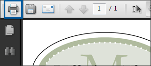 Once the Adobe Reader preview of your label design has been generated, click the Print icon in the upper-left corner to begin the print process.