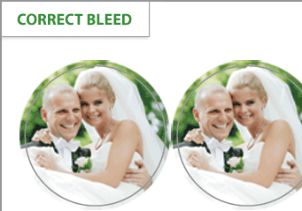 Example of a label designed with a proper 1/8" bleed.