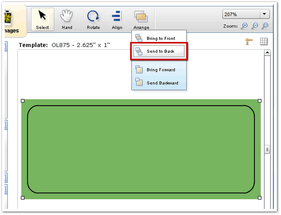 "Arrange" the layer and select "Send to Back."