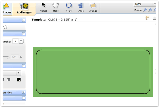 Adding a New Shape that flows over the label's die lines.
