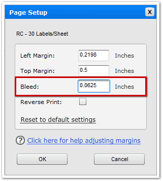 Edit the Bleed tolerance to suit your needs. 0.0625 Inches is sufficient for most common jobs. Hit "OK."