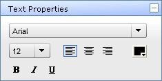You can also use the Text Properties box on the left of the Design Window to edit text.