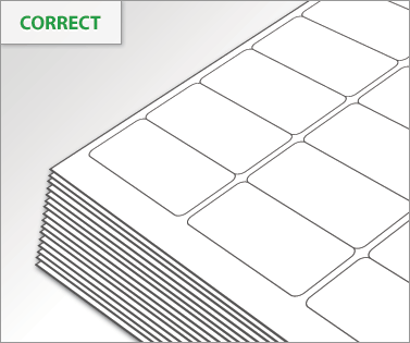 Example of how to properly align sheets before placing them into your printer tray.