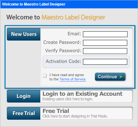 New Users - Creating a New Account