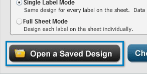 Click on "Open a Saved Design".