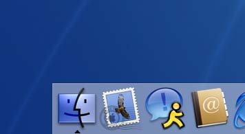 Minimize all open windows and click on the "Finder" icon in the bottom Menu Bar.