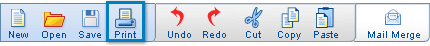 In Maestro Label Designer, select the "Print" icon in the File Toolbar.