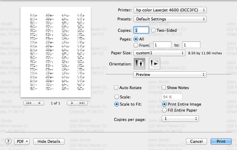 Final printing stages with custom page sizes.