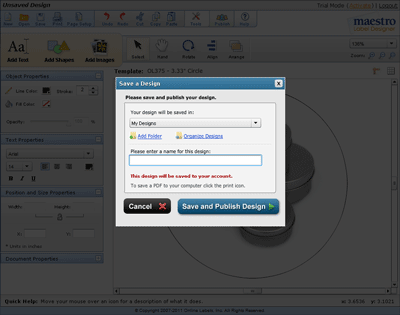 Save screen for publishing