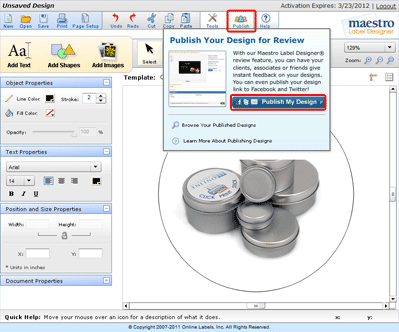 Publish Design Icon in Maestro