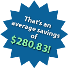 That's an average savings of $280.03!