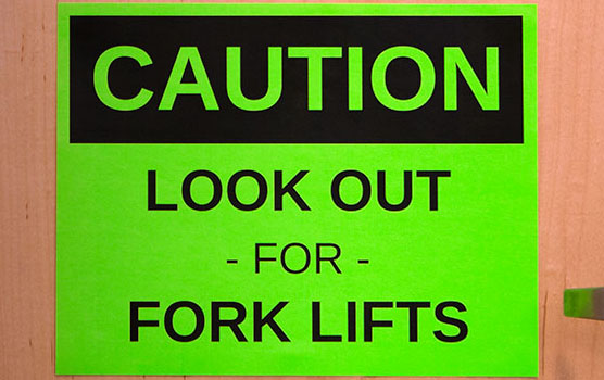 Fluorescent green labels in use