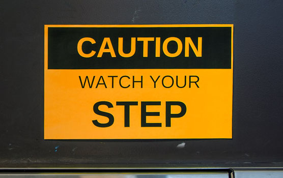 Fluorescent orange labels in use