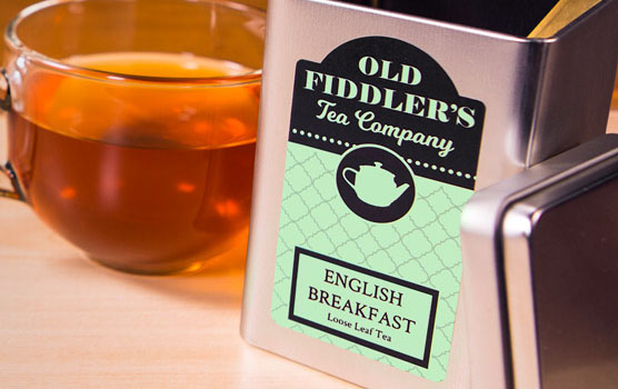 Pastel green labels in use