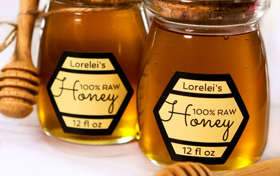 Pastel yellow labels in use 